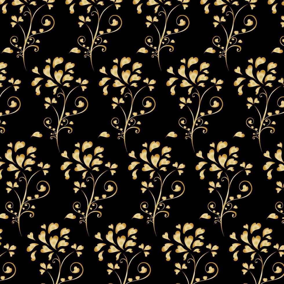 flor de ouro padrão de vetor real de luxo