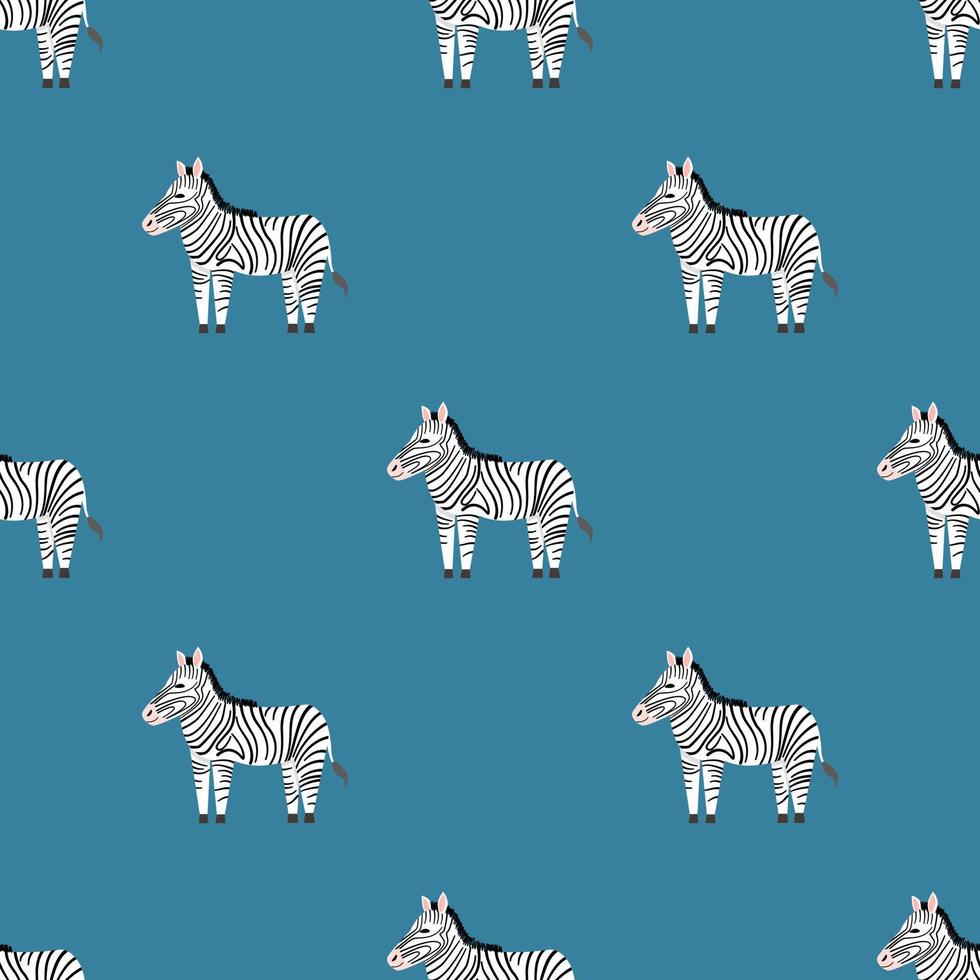 padrão sem costura infantil com a imagem de uma zebra vetor