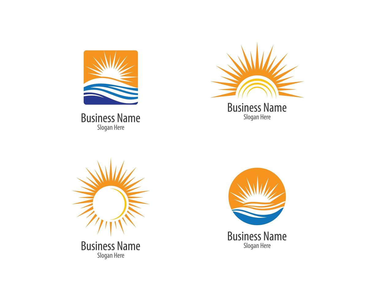 ícone de conjunto de logotipo de verão vetor