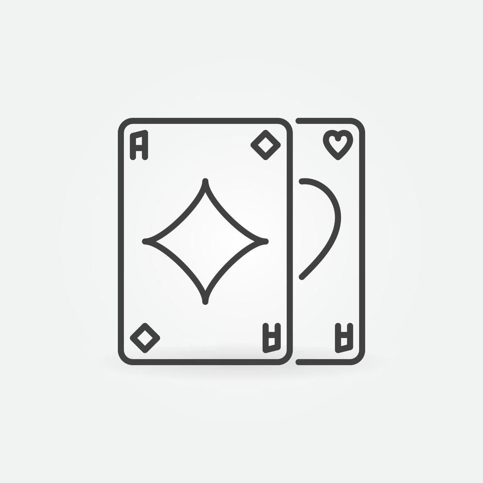 par de ases vector contorno ícone do conceito de jogo de cartas de poker