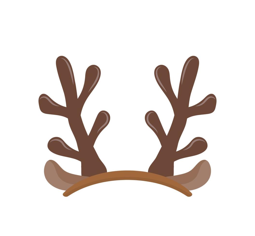 chifres de alce ou rena, elemento de natal, bandana com chifres, estilo de desenho vetorial, ilustração de ícone de símbolo vetor