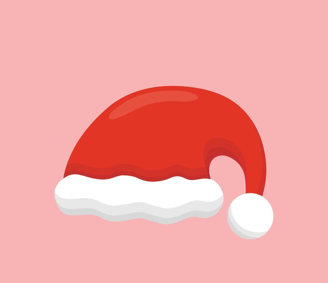 um chapéu de papai noel, elemento para o natal ou ano novo, estilo de desenho vetorial, ilustração do ícone do símbolo vetor