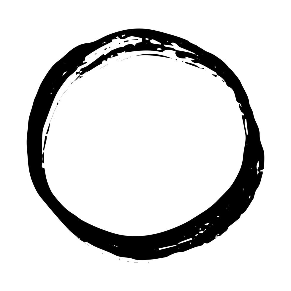 ilustração oval de destaque mão desenhada. clipart de quadro de marcador. círculo de rabiscos de tinta. elemento único vetor
