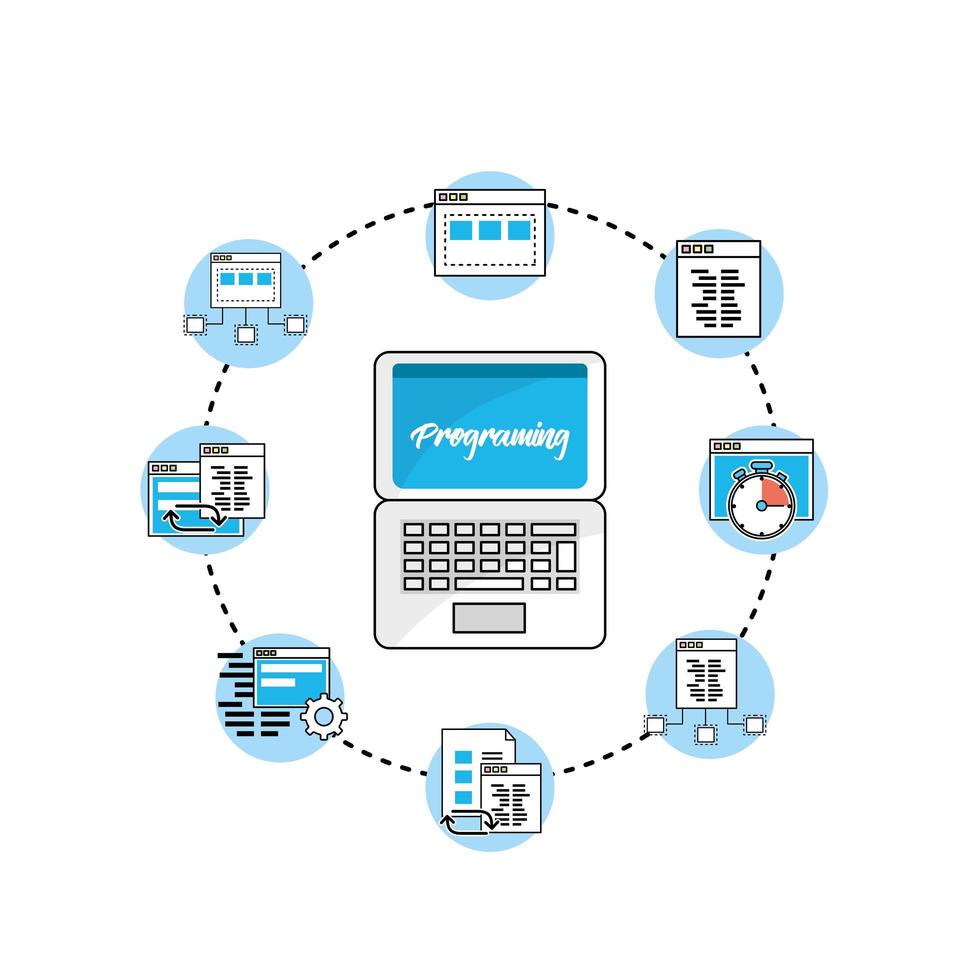 programação e design de conceito de codificação vetor