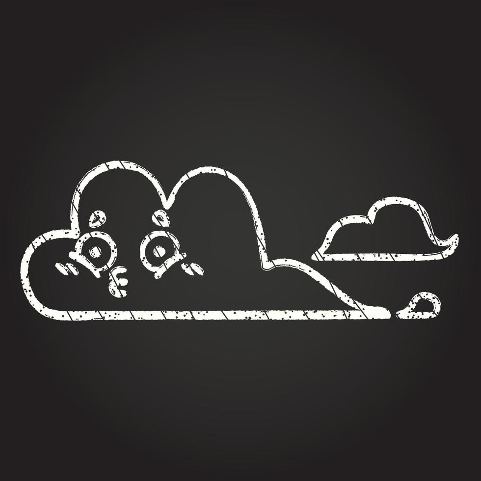 desenho de giz de nuvens vetor