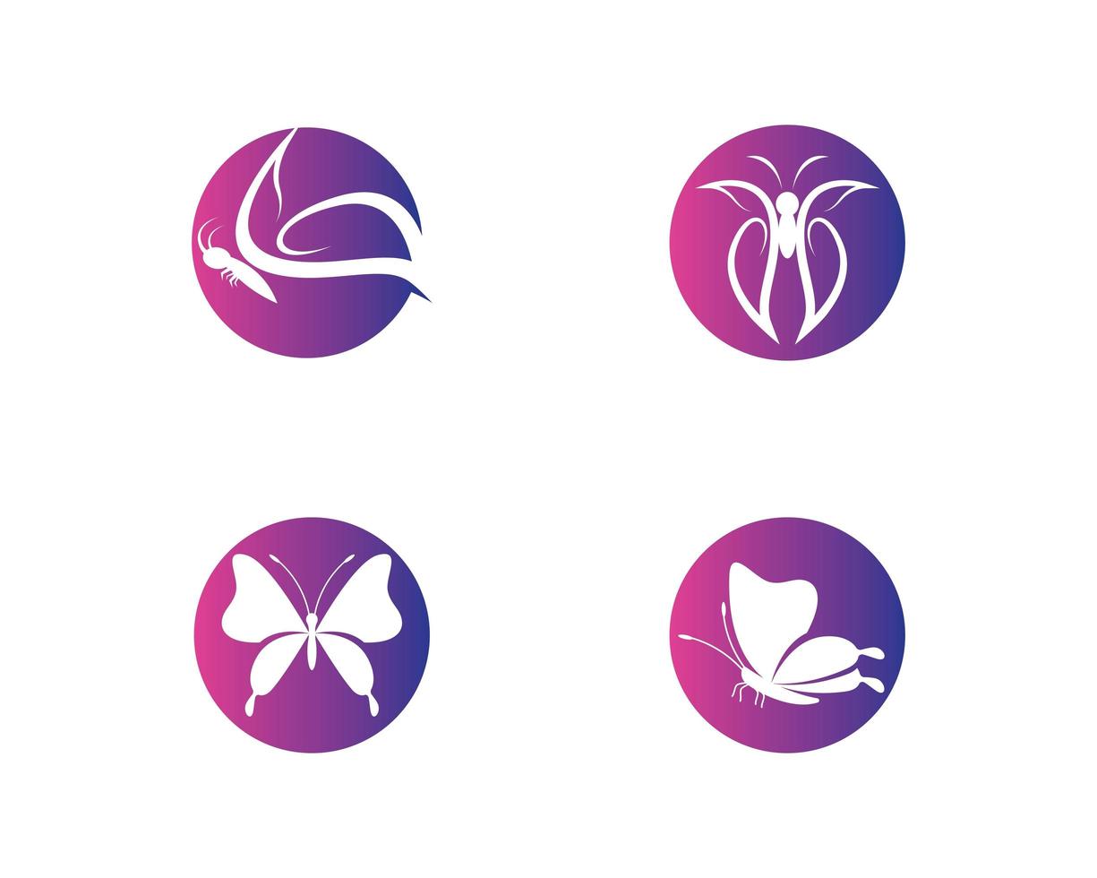 ícone do logotipo de borboleta vetor