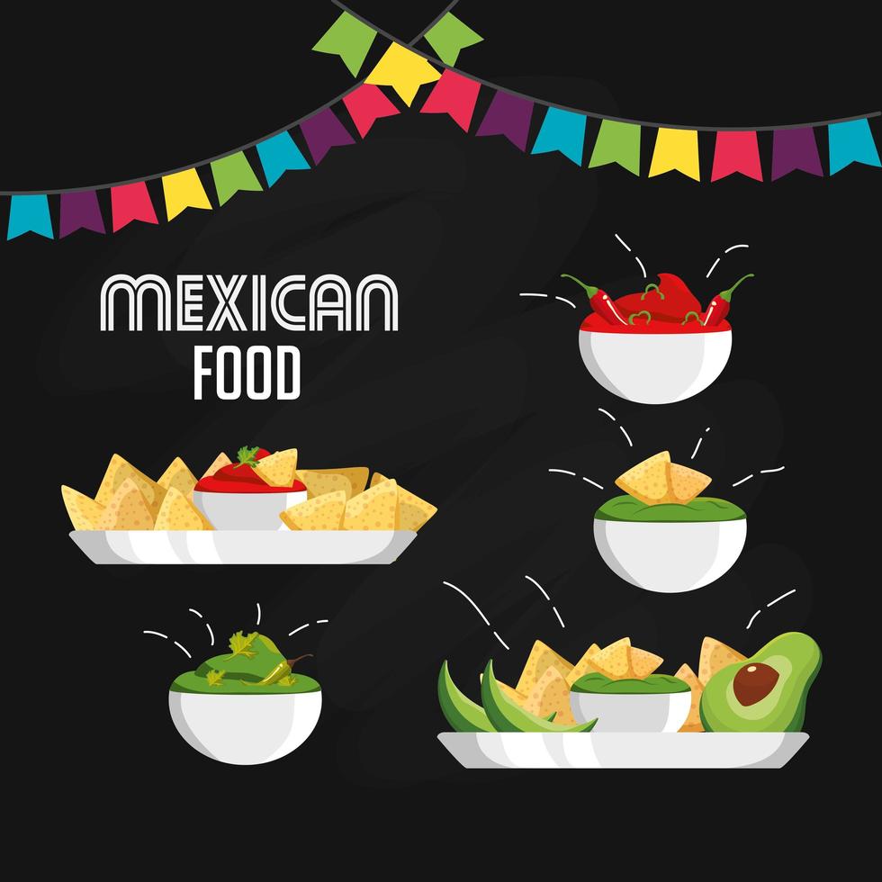 design de comida mexicana vetor