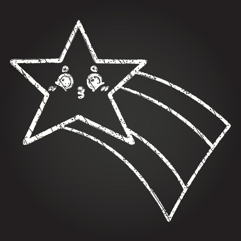 desenho de giz estrela cadente vetor