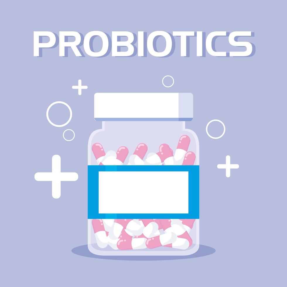 ícone de garrafa de medicamentos probióticos vetor