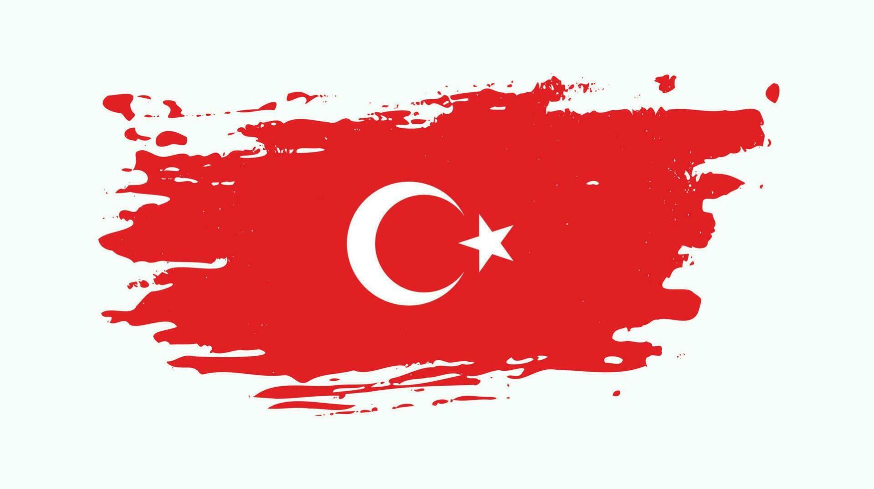 bandeira de textura grunge de turquia vetor