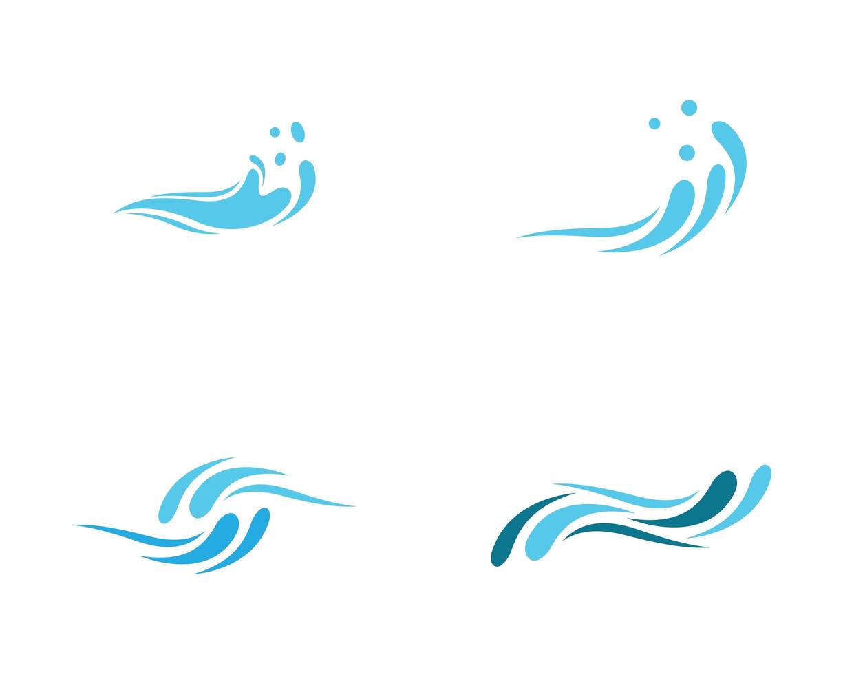conjunto de design de logotipo de onda de água vetor