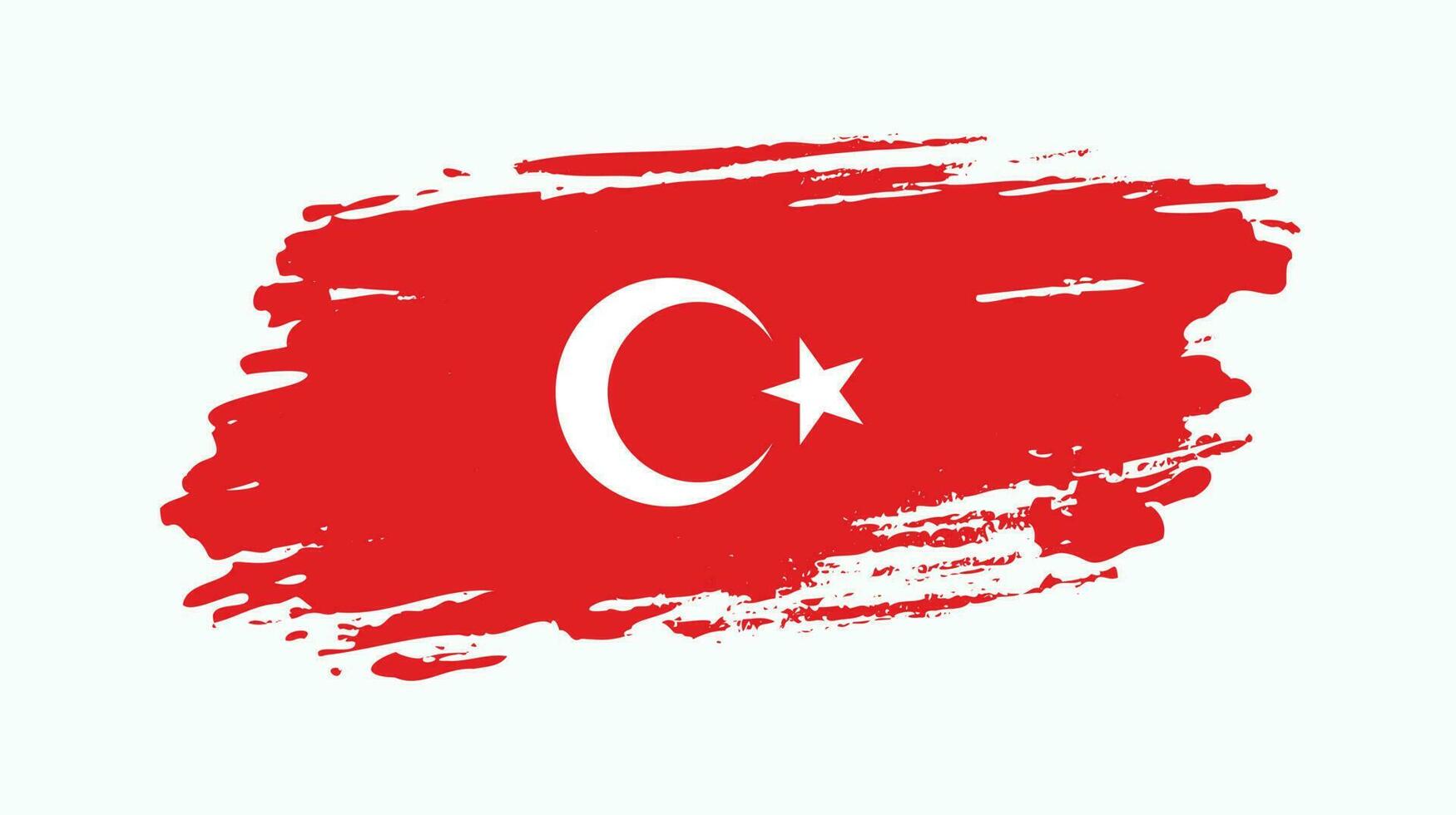 vetor de bandeira da turquia de pintura à mão profissional