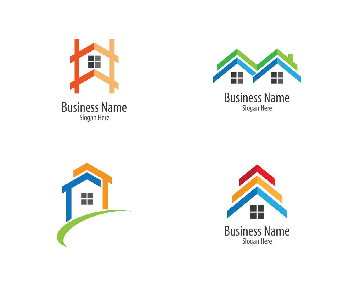 conjunto de logotipo de casa vetor