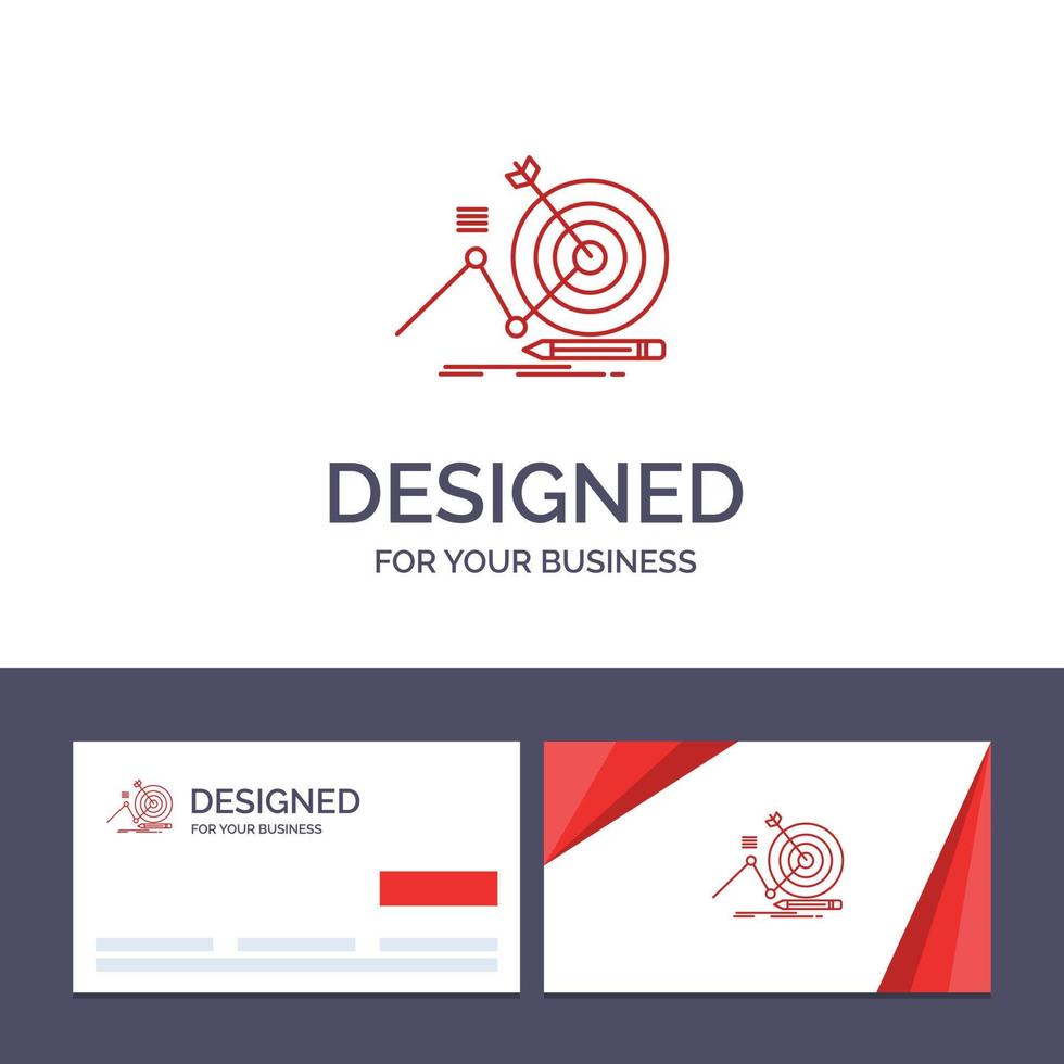 cartão de visita criativo e modelo de logotipo alvo sucesso objetivo foco ilustração vetorial vetor