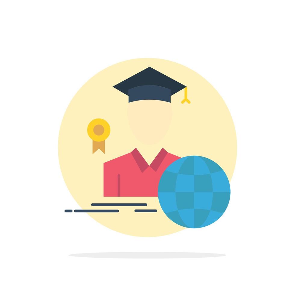 avatar de graduação ícone de cor plana de fundo de círculo abstrato estudioso de graduação vetor