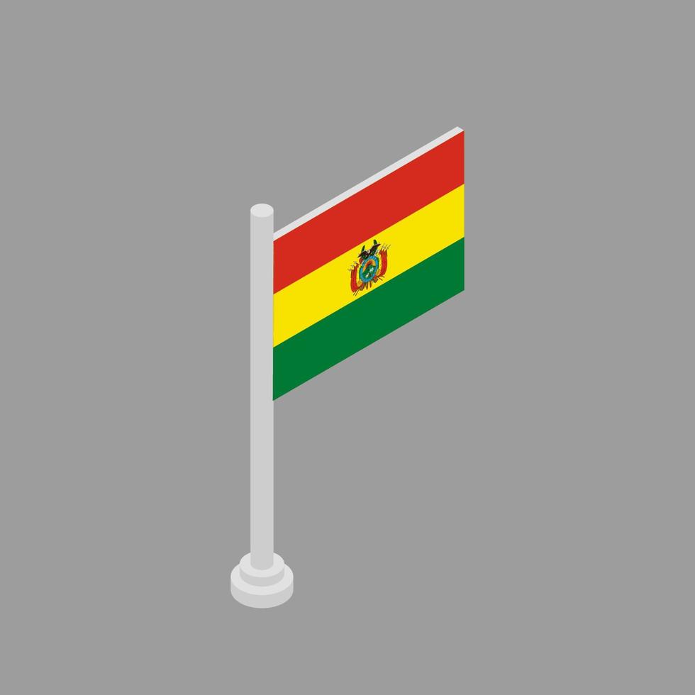 ilustração do modelo de bandeira da bolívia vetor