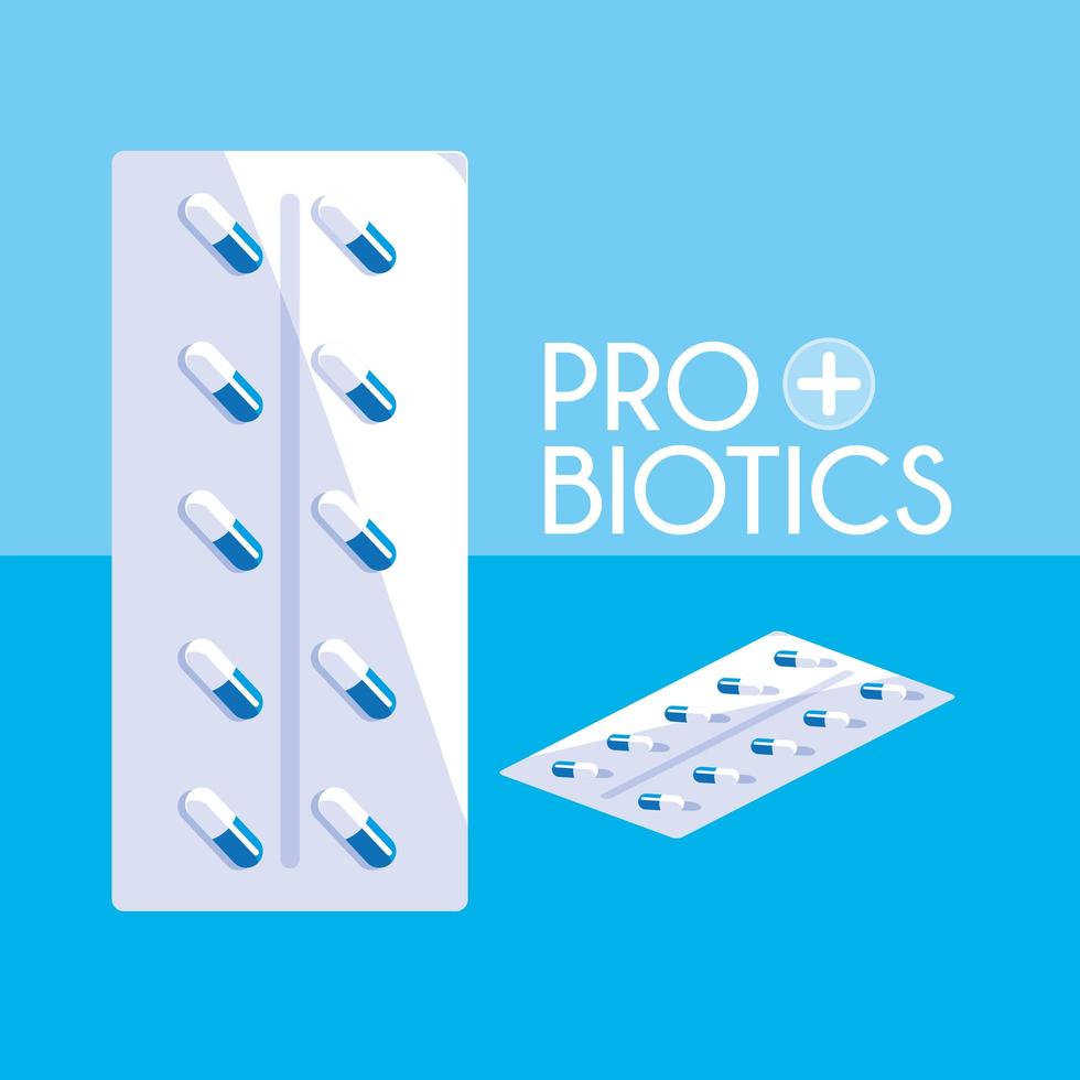 ícone de cápsulas de probióticos de medicamentos vetor