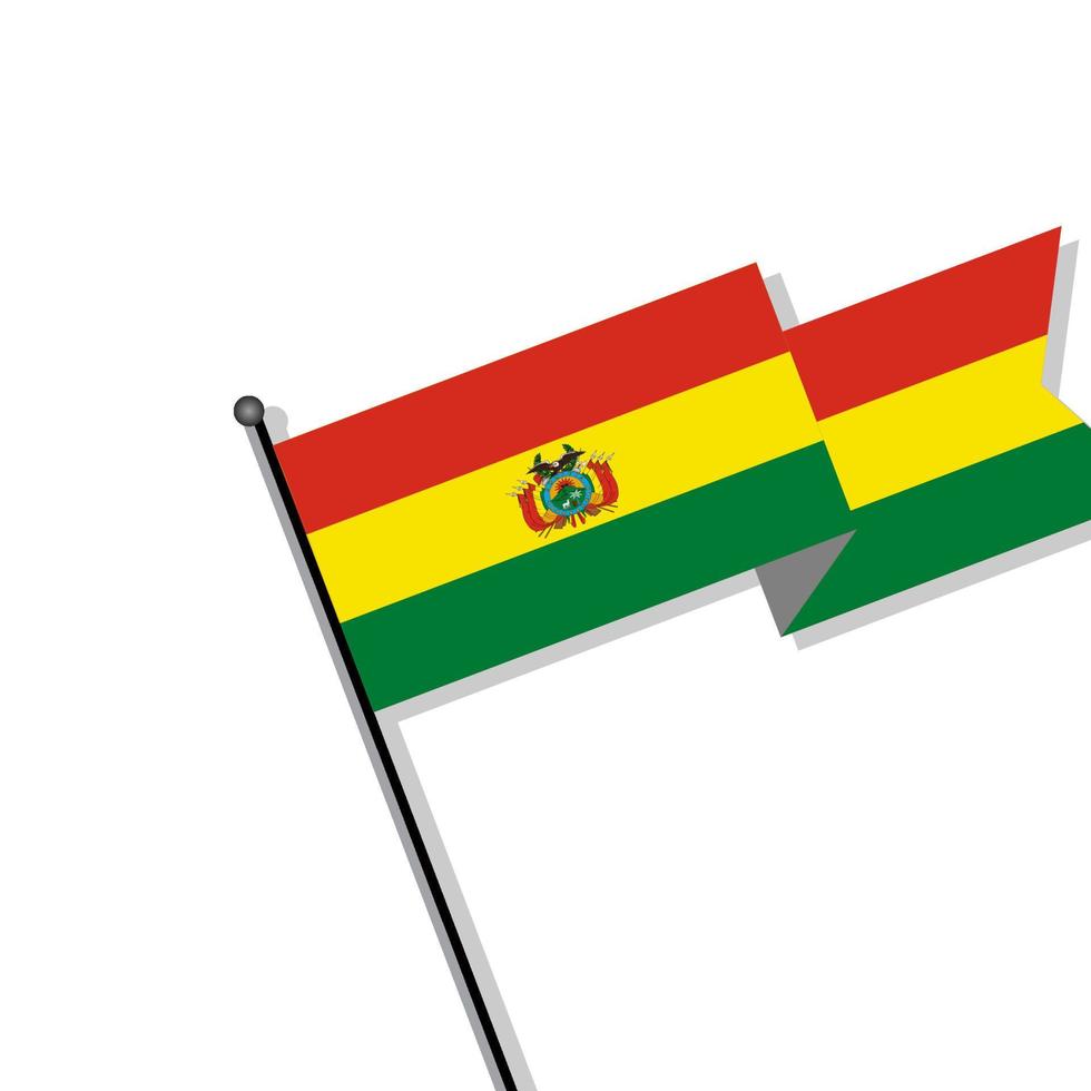 ilustração do modelo de bandeira da bolívia vetor