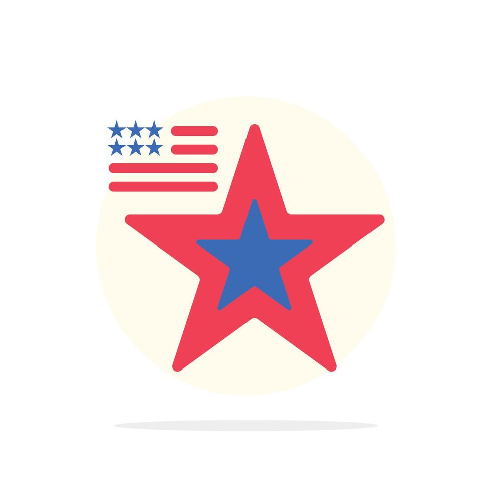 estrela bandeira americana EUA círculo abstrato fundo ícone de cor plana vetor