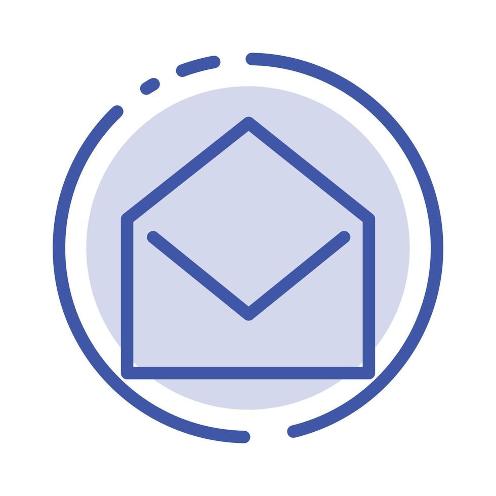 mensagem de correio de negócios abra o ícone de linha pontilhada azul vetor
