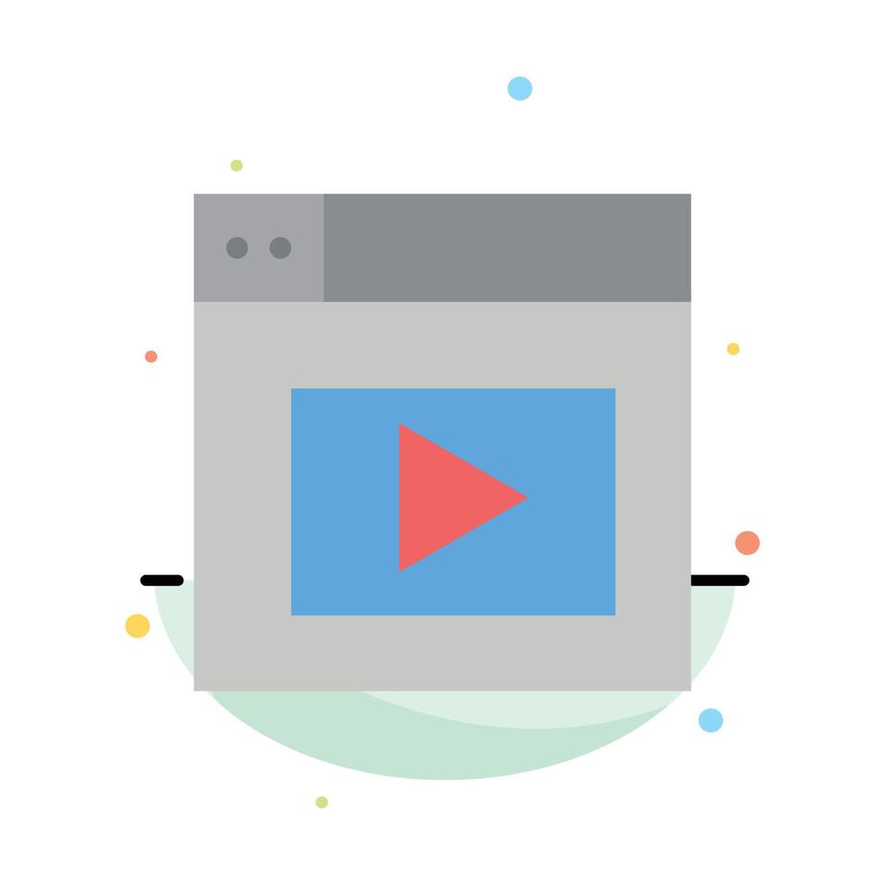 modelo de ícone de cor plana abstrato de vídeo de web design vetor