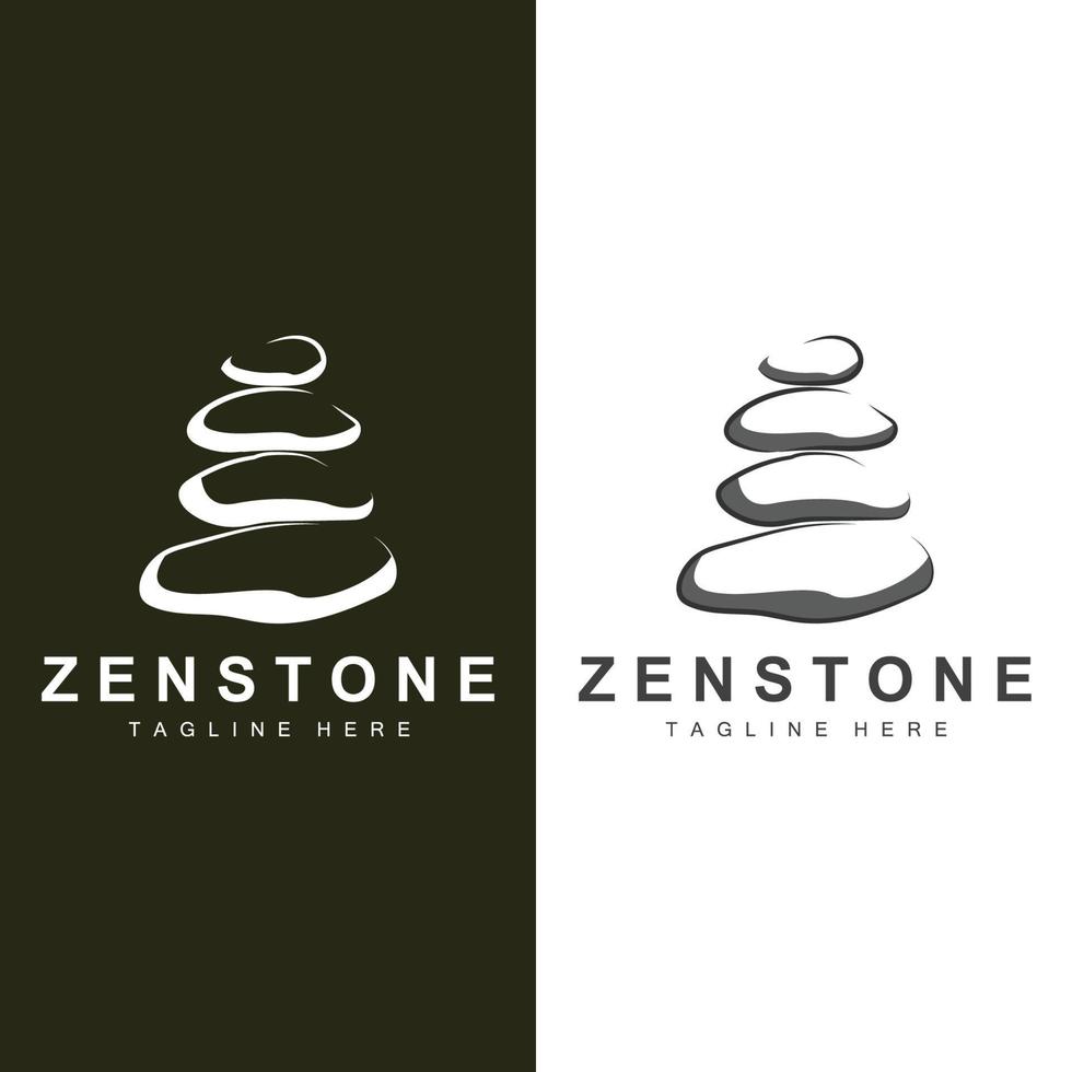 design de logotipo de pedra de equilíbrio, pedra de terapia vetorial, pedra de massagem, pedra quente e zenstone, ilustração de marca de produto vetor