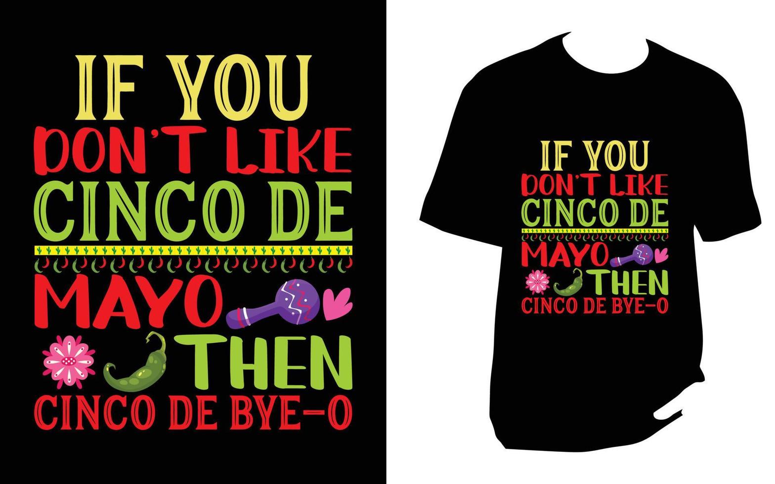 design de camiseta cinco de maio vetor