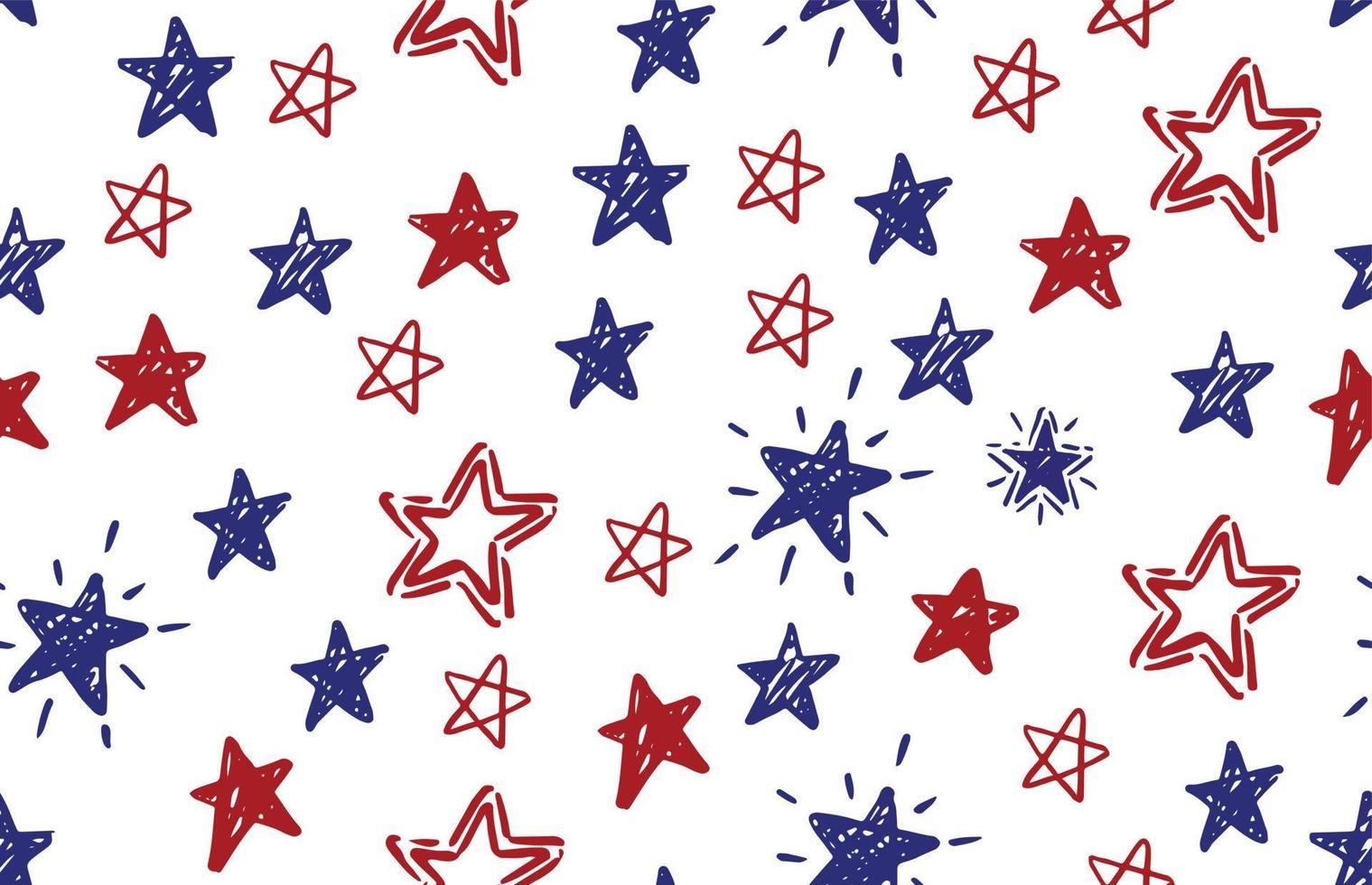 dia dos presidentes, dia da independência eua, ilustração desenhada à mão. estrelas grunge. vetor