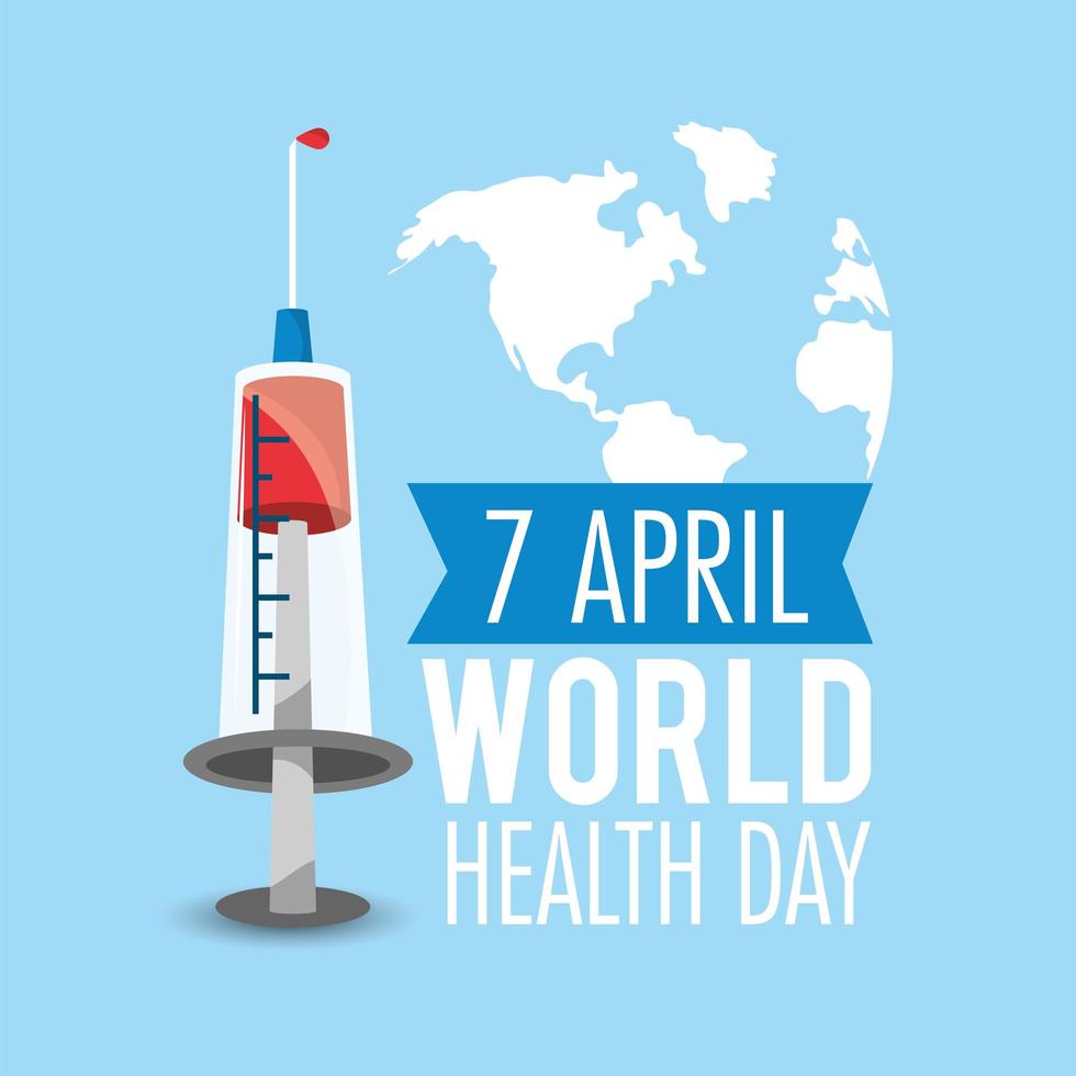 dia mundial da saúde com seringa vetor