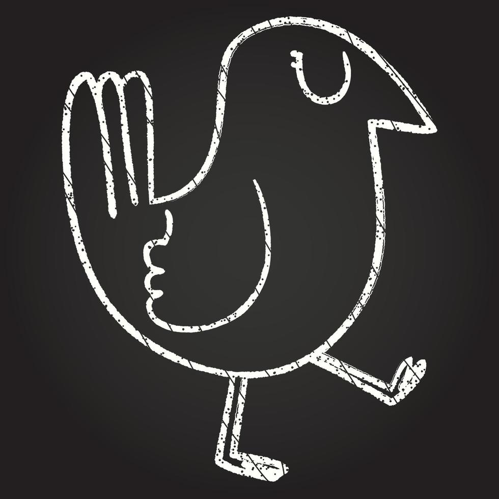 desenho de giz de pássaro ambulante vetor