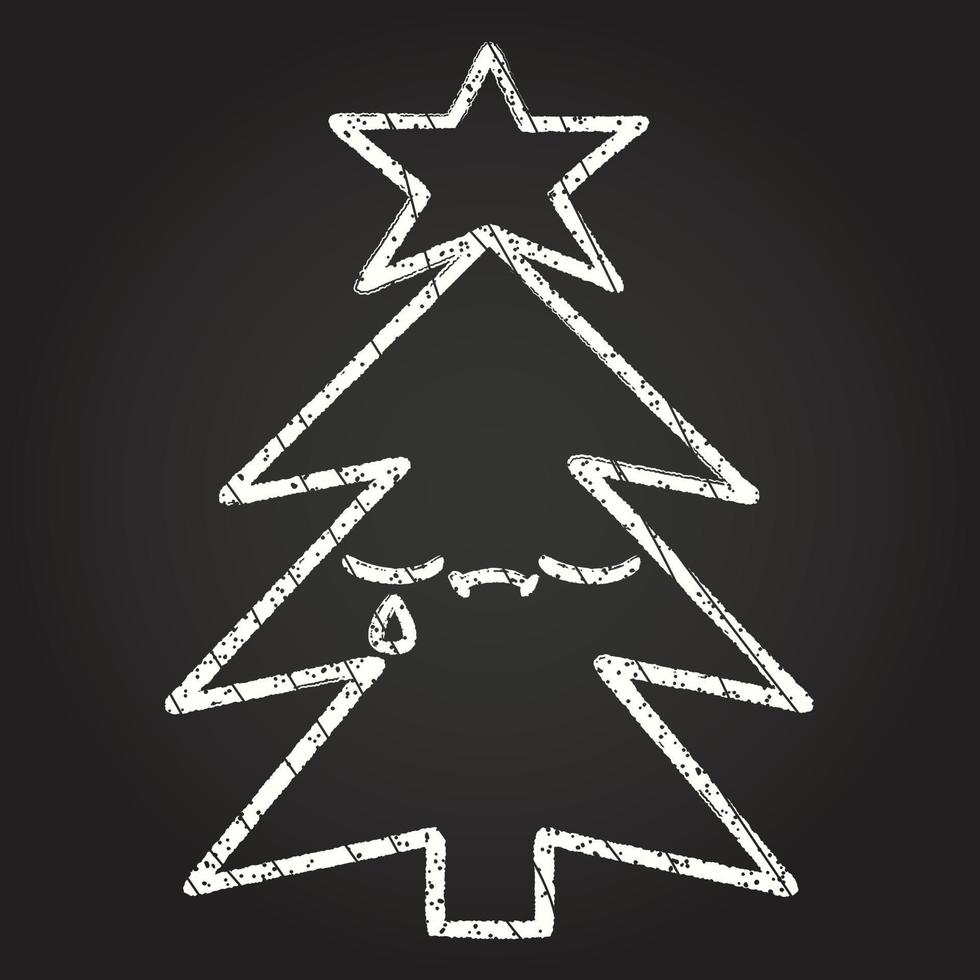 desenho de giz de árvore de natal vetor