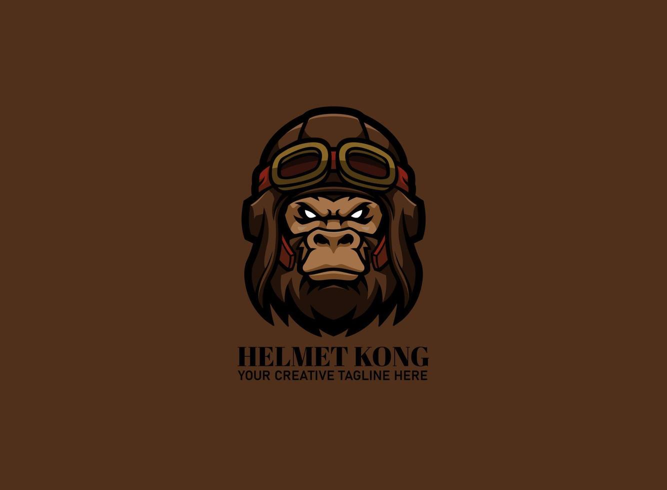 logotipo do capacete de desgaste kong vetor