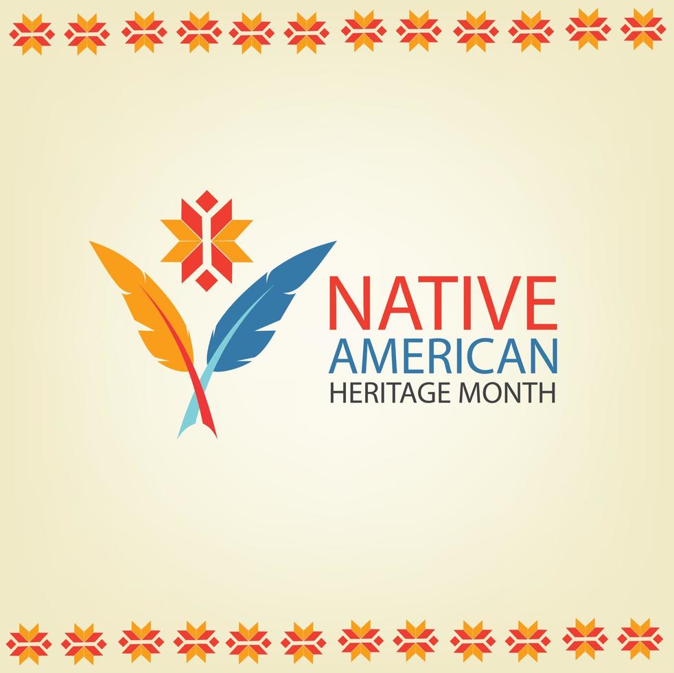 ilustração vetorial do mês do patrimônio nacional nativo americano. design simples e elegante vetor