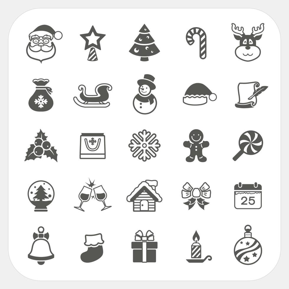 conjunto de ícones de natal e inverno vetor