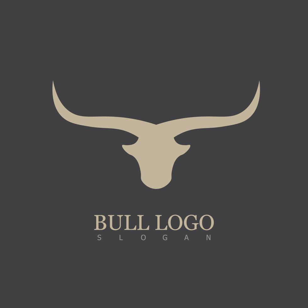 símbolo de design de logotipo de touro vetor