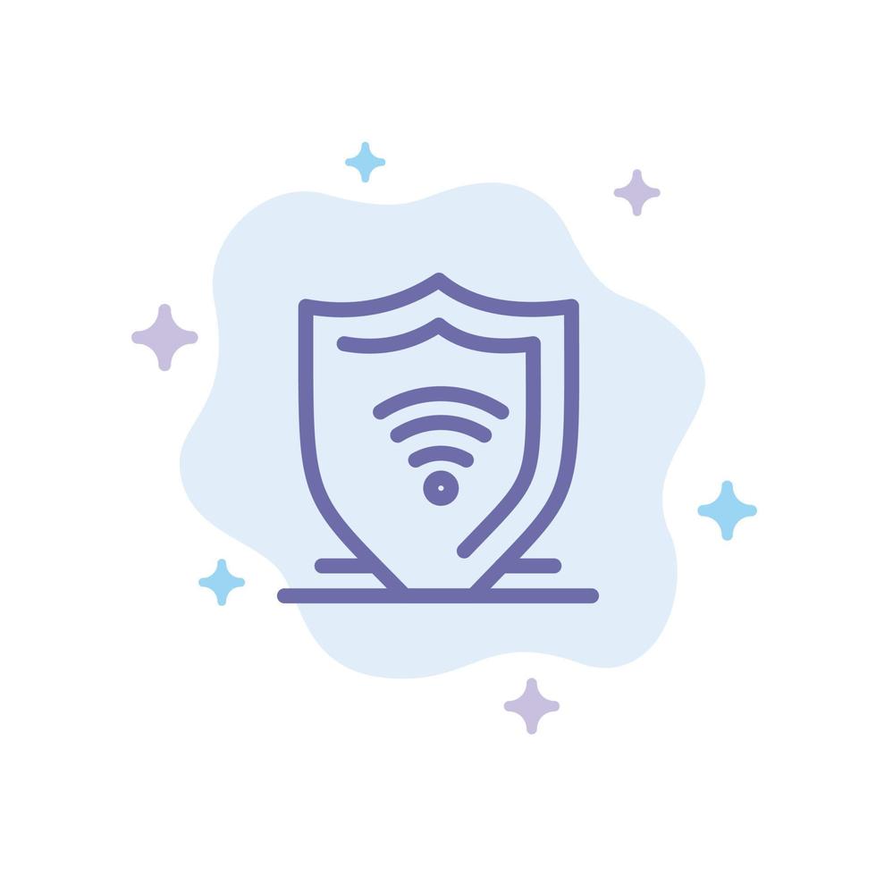 segurança na internet na internet proteger o ícone azul do escudo no fundo abstrato da nuvem vetor