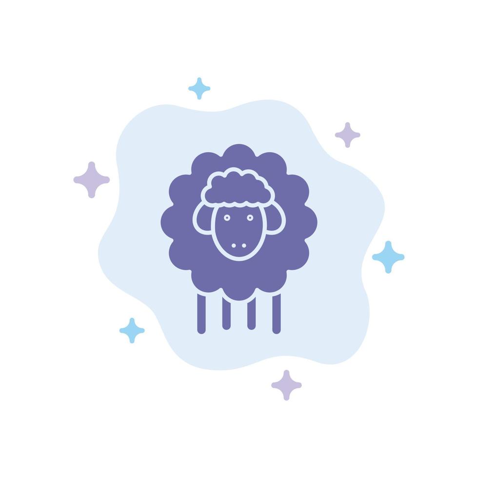 ícone azul de primavera de ovelhas de cordeiro de páscoa no fundo da nuvem abstrata vetor