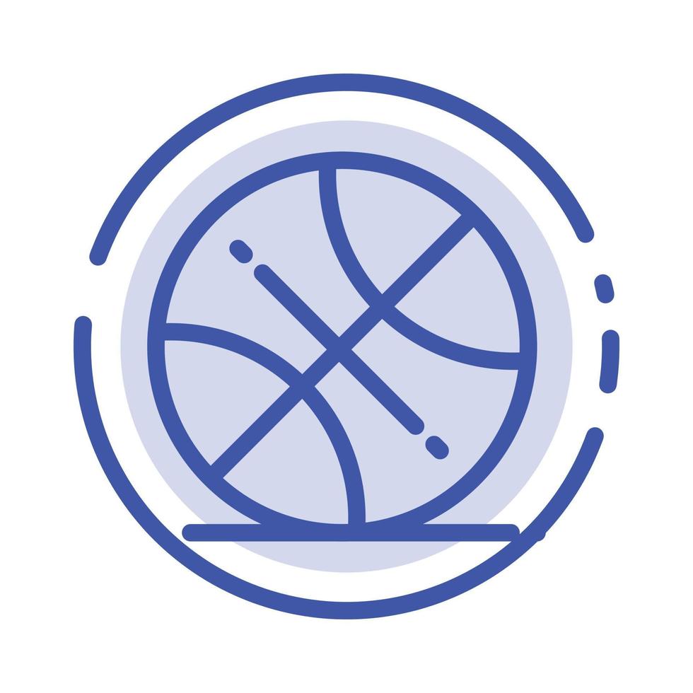 bola de basquete esportes eua ícone de linha pontilhada azul vetor