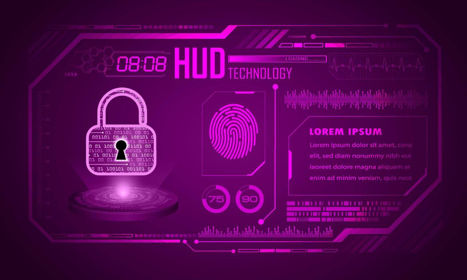fundo de tela de tecnologia hud moderna vetor