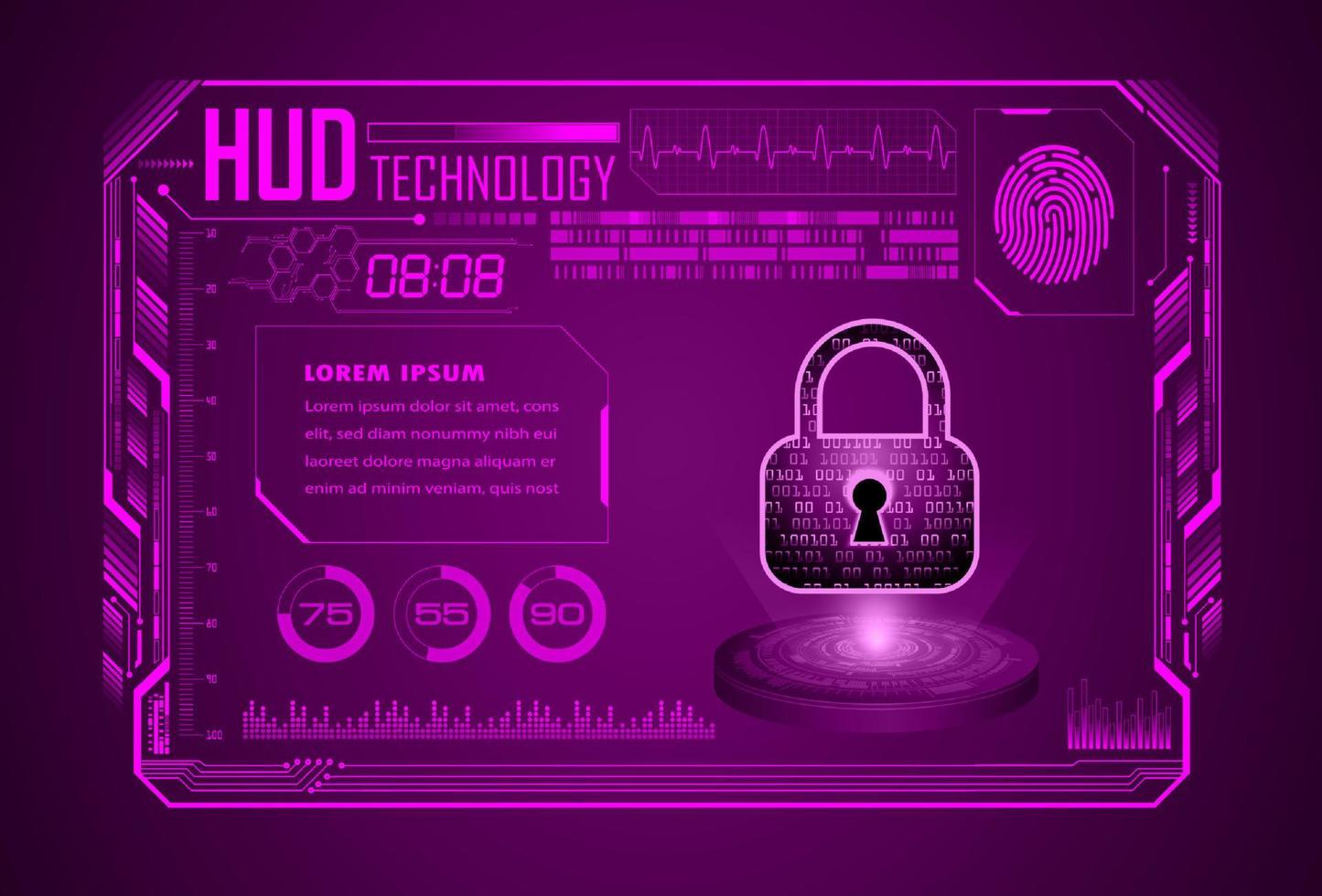 fundo de tela de tecnologia hud moderna vetor