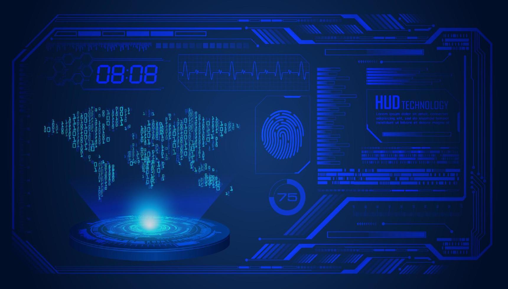 fundo de tela de tecnologia hud moderna vetor
