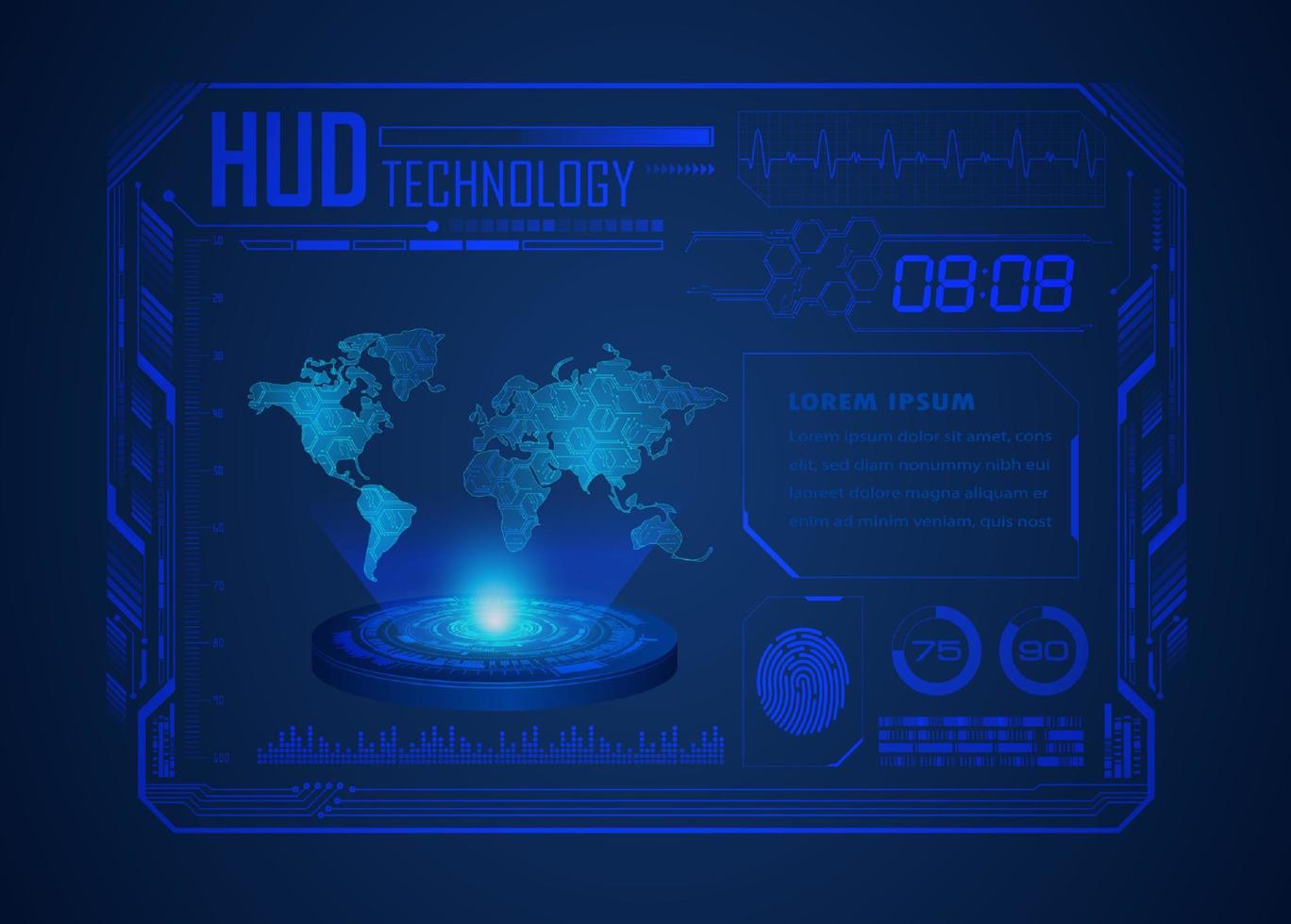 fundo de tela de tecnologia hud moderna vetor