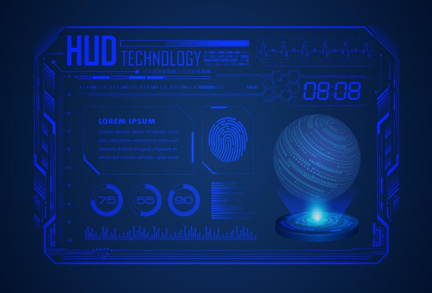 fundo de tela de tecnologia hud moderna vetor