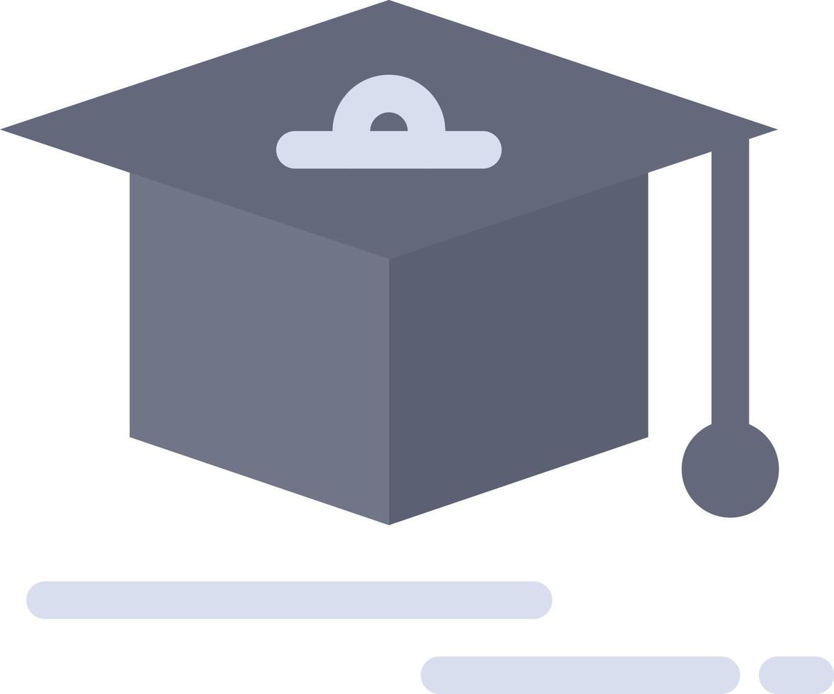 modelo de banner de ícone de vetor de ícone de cor plana de formatura de educação cap
