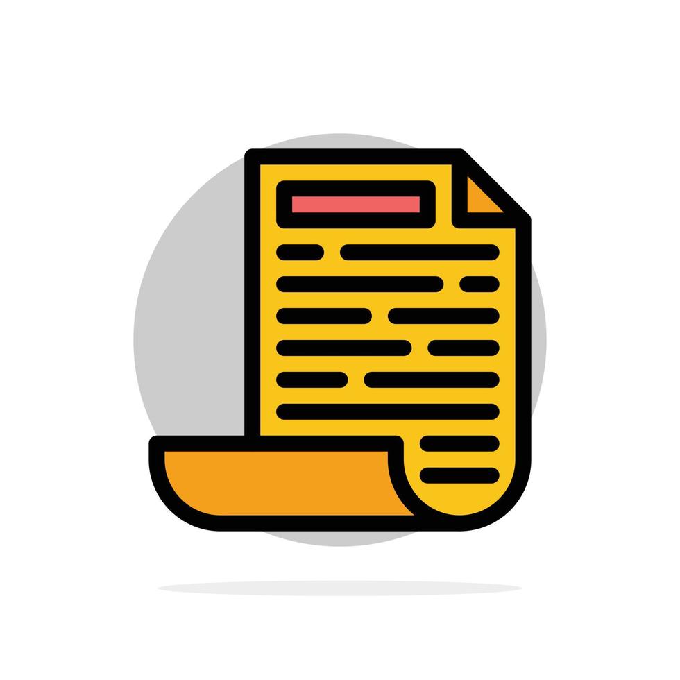 ícone de cor plana de fundo de círculo abstrato de documento de design de arquivo vetor
