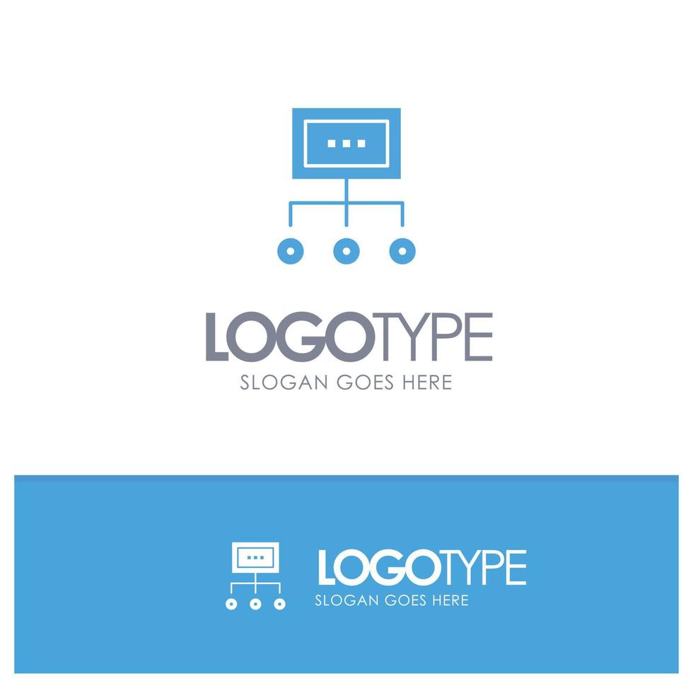 processo de plano de organização de gerenciamento de gráfico de negócios de rede logotipo sólido azul com lugar para tag vetor