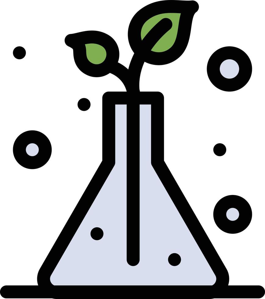 modelo de banner de ícone de vetor de ícone de cor plana de árvores de frasco de ciência