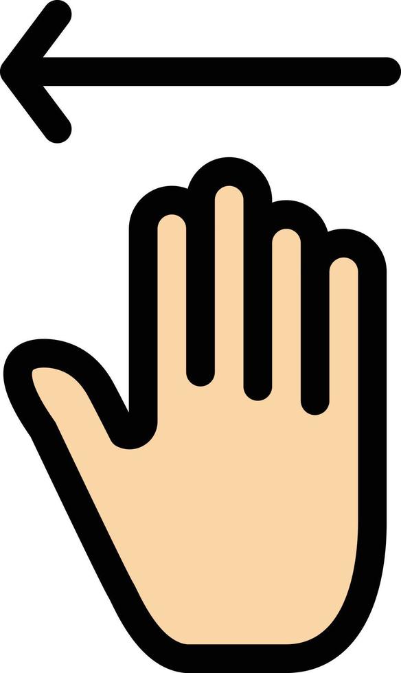 gestos de seta de mão esquerda ícone de cor plana modelo de banner de ícone de vetor