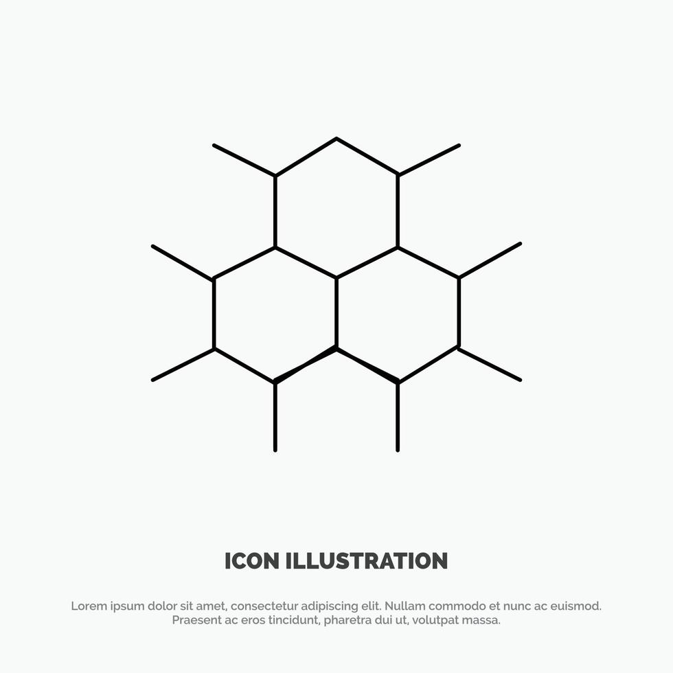 vetor de ícone de linha de saúde médica de estrutura molecular