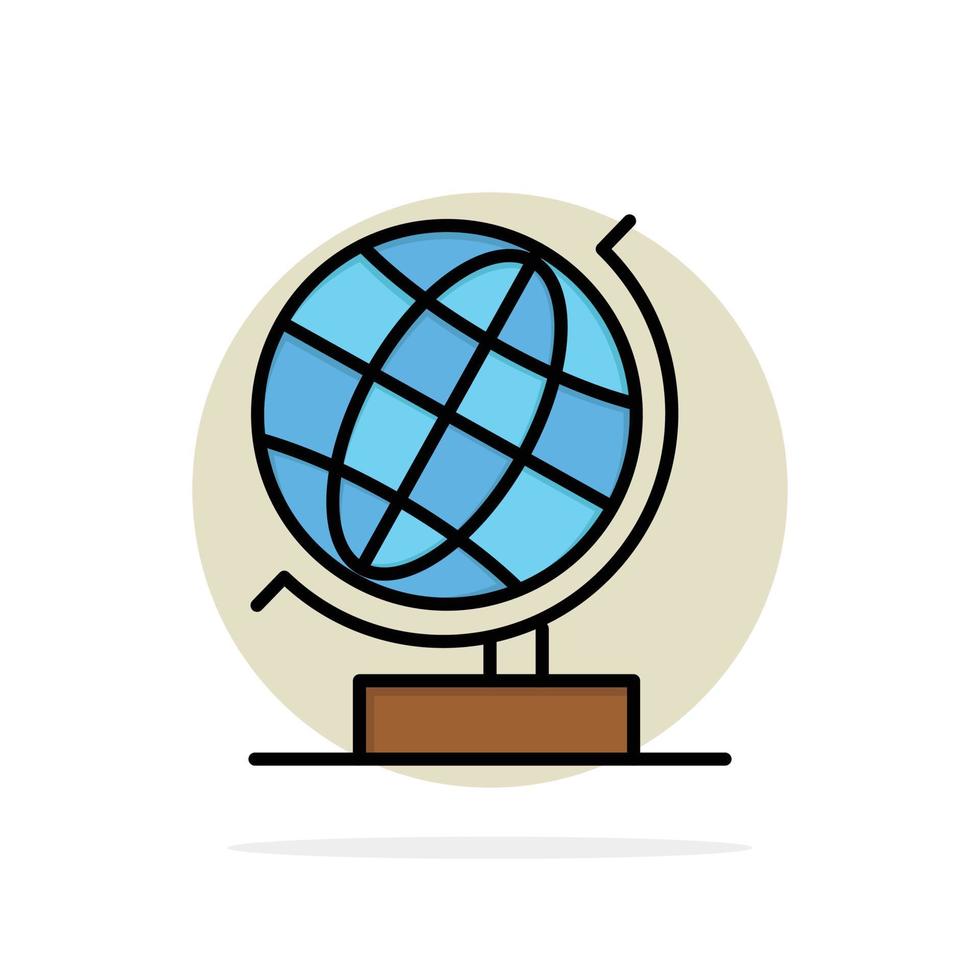 ícone de cor plana de fundo do círculo abstrato da web do globo do escritório mundial vetor
